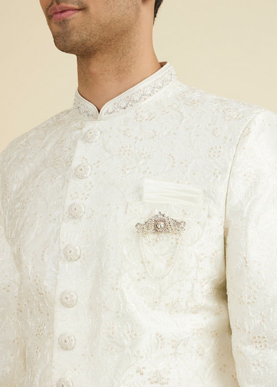 Manyavar Men Cream Extravagance Sherwani