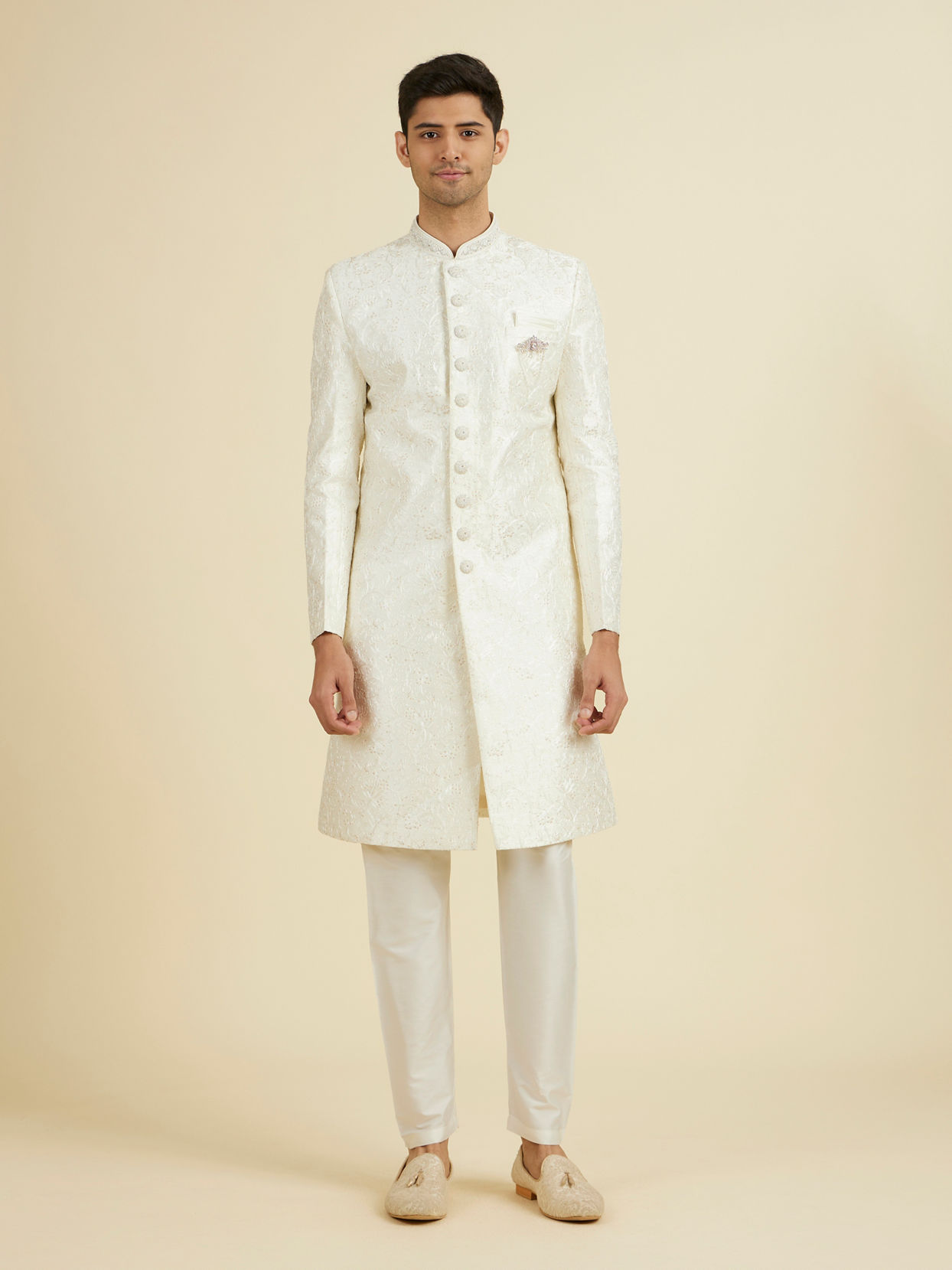 Manyavar Men Cream Extravagance Sherwani