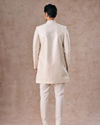 Manyavar Men Cream Ensemble Sherwani  with Brooch