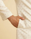 Manyavar Men Regal Cream Satin Sherwani