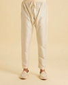 Manyavar Men Regal Cream Satin Sherwani