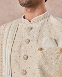 Manyavar Men Cream Luxurious Sherwani