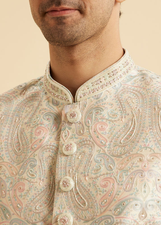 Manyavar Men Pista Green Majestic Sherwani