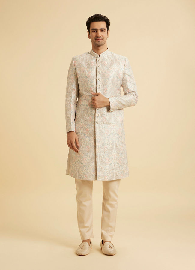 Manyavar Men Pista Green Majestic Sherwani