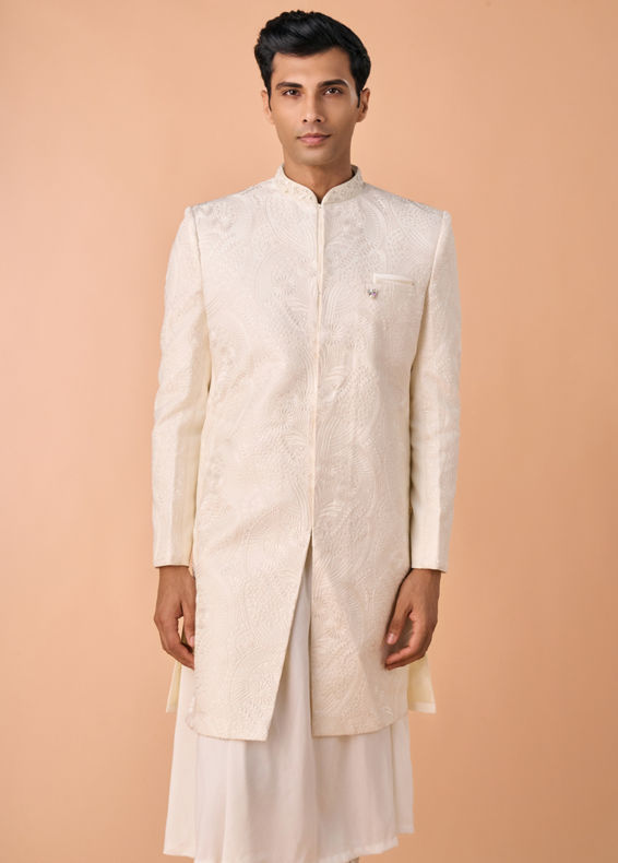 Manyavar Men Regal Cream Elegance Sherwani