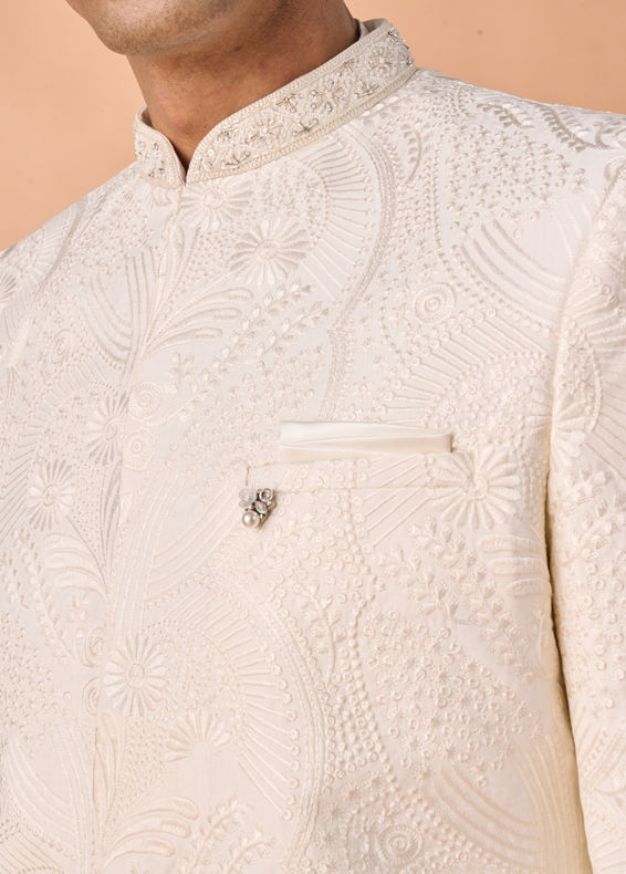 Manyavar Men Regal Cream Elegance Sherwani