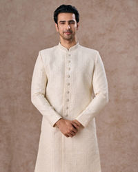 Manyavar Men Elegant Cream Sherwani
