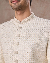 Manyavar Men Elegant Cream Sherwani