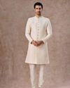 Manyavar Men Elegant Cream Sherwani
