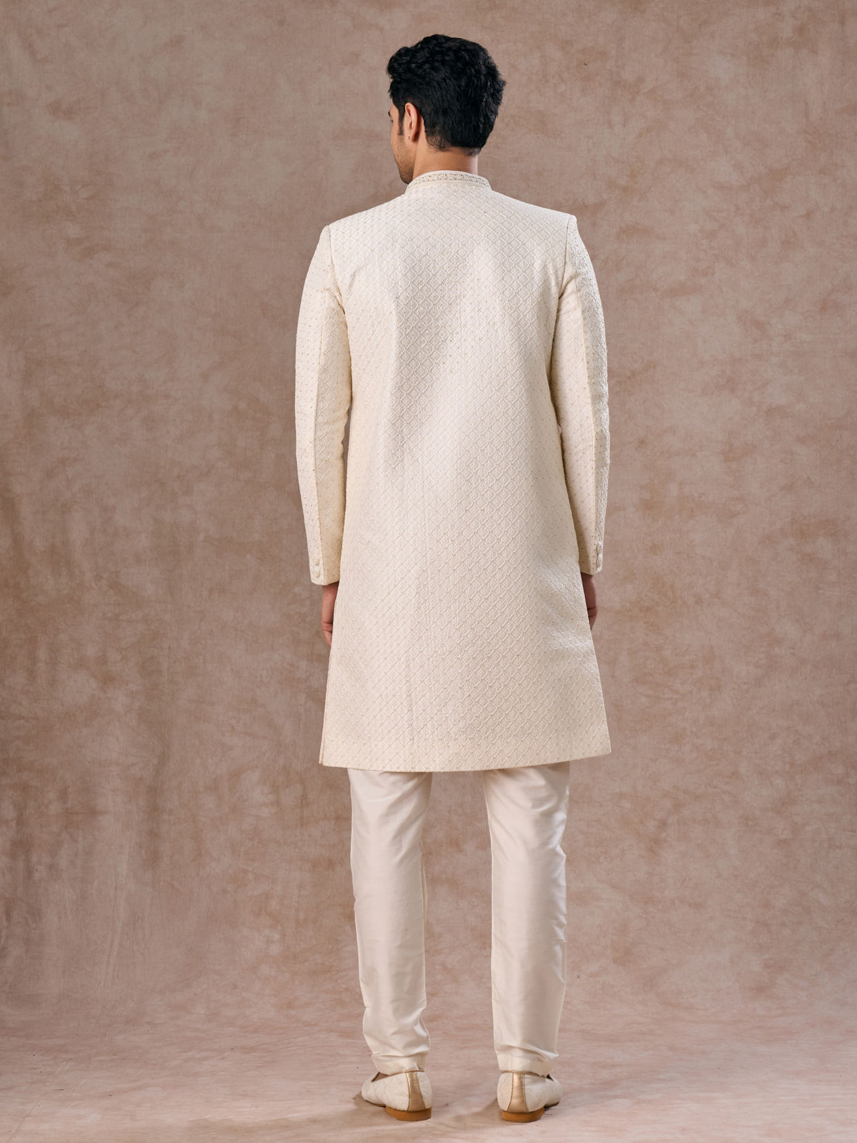 Manyavar Men Elegant Cream Sherwani