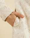 Manyavar Men Cream White Buta Jaal Patterned Sherwani Set with Rhinestone Work