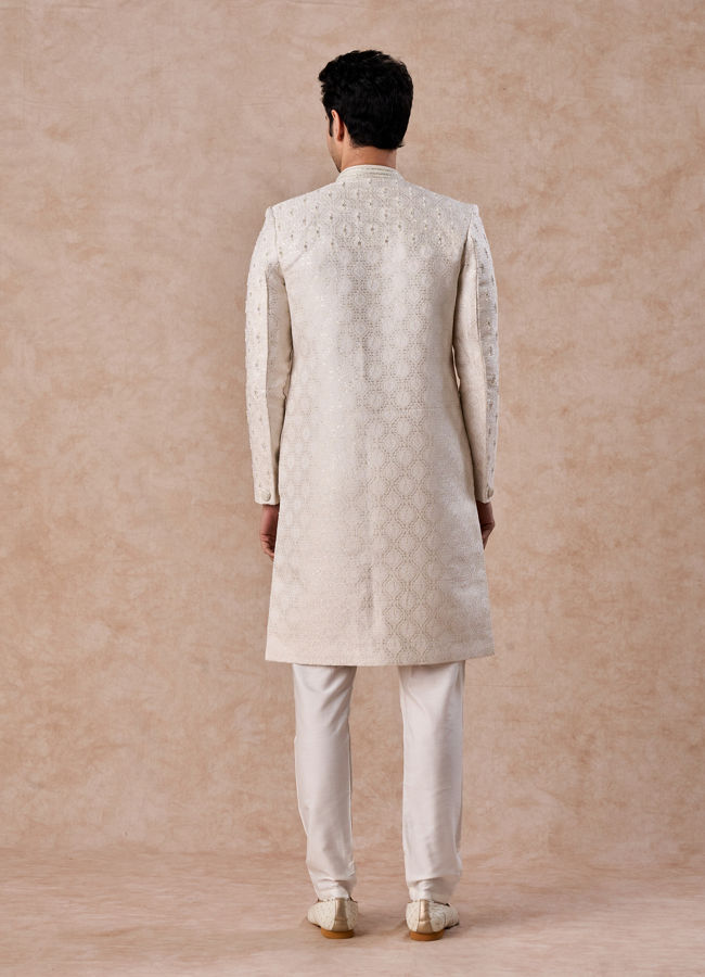 Manyavar Men Warm White Elegance Sherwani