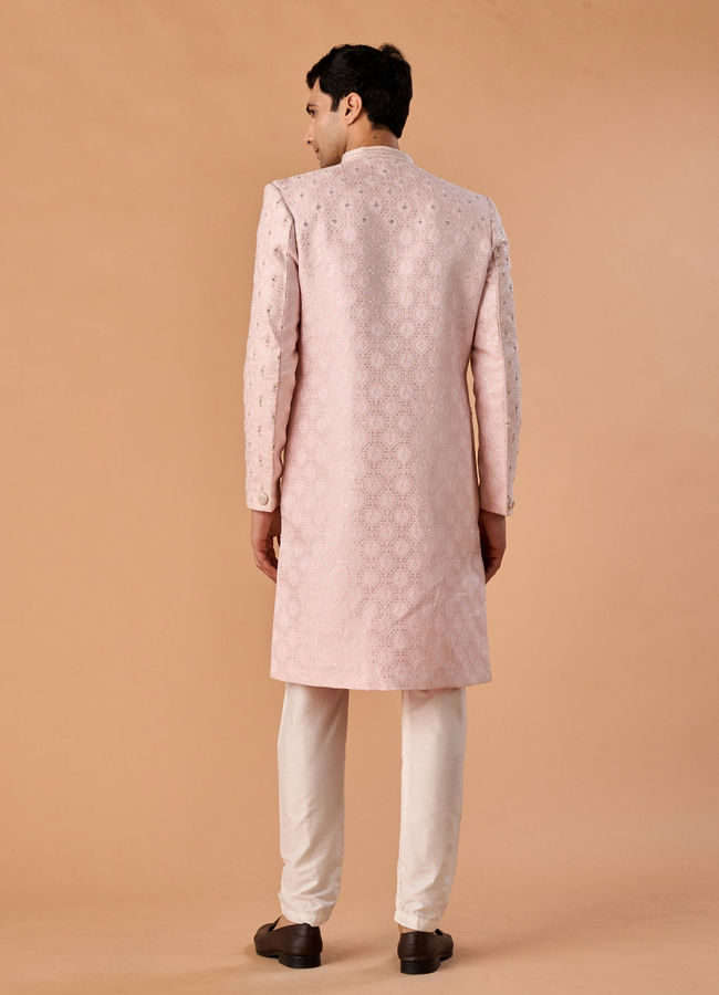 Manyavar Men Resplendent Peach Sherwani