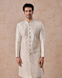 Manyavar Men Warm White Elegance Sherwani