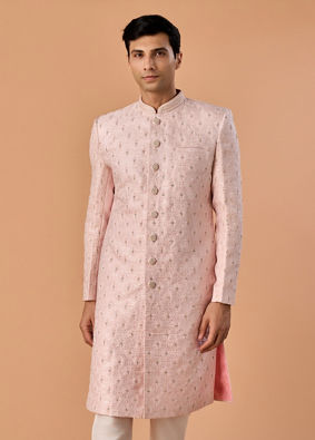 Manyavar Men Resplendent Peach Sherwani