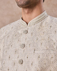 Manyavar Men Warm White Elegance Sherwani