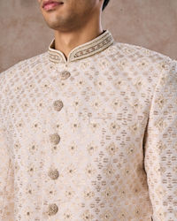 Manyavar Men Regal Cream Brocade Sherwani