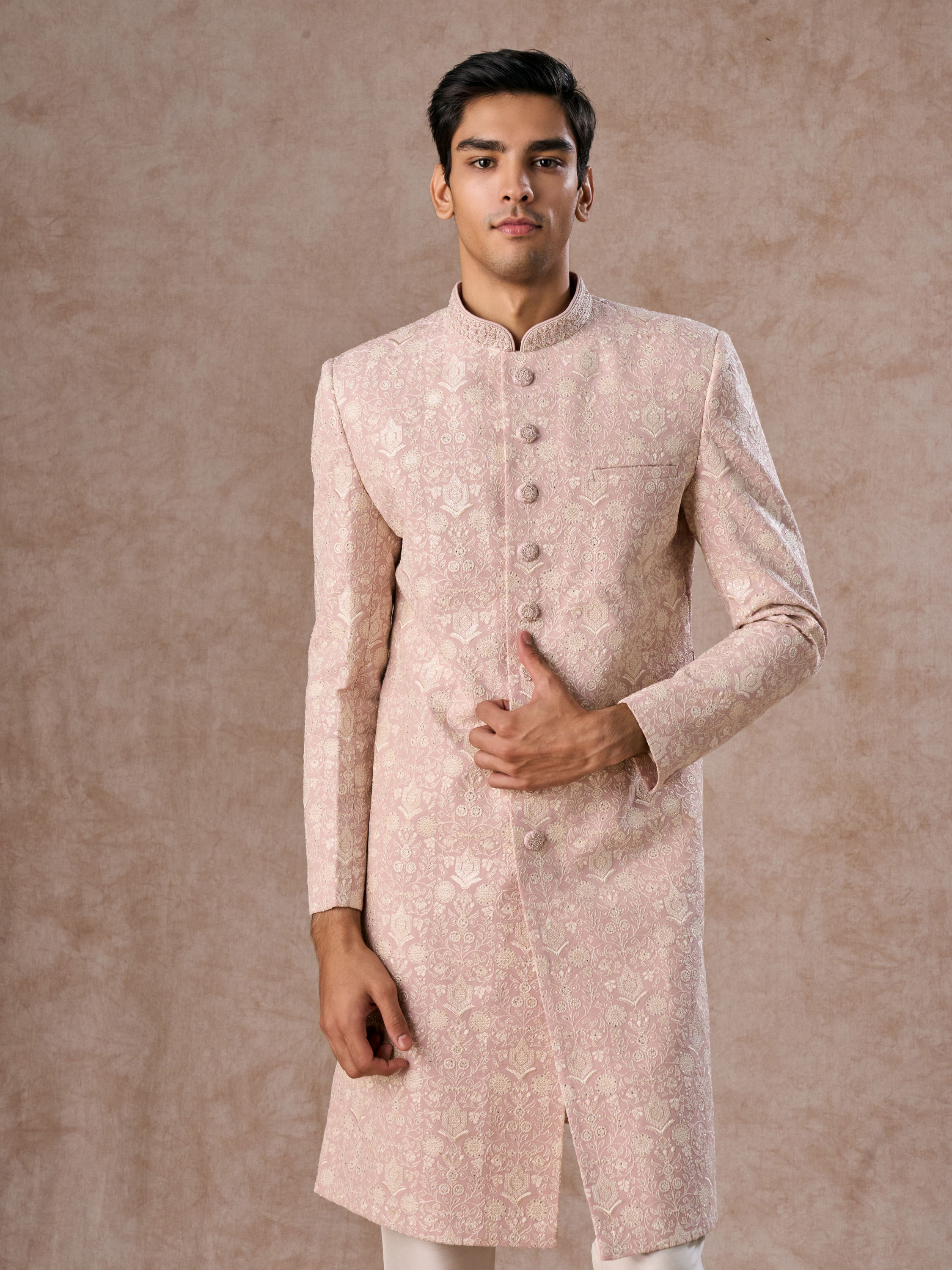 Manyavar Men Dusty Pink Splendour Sherwani