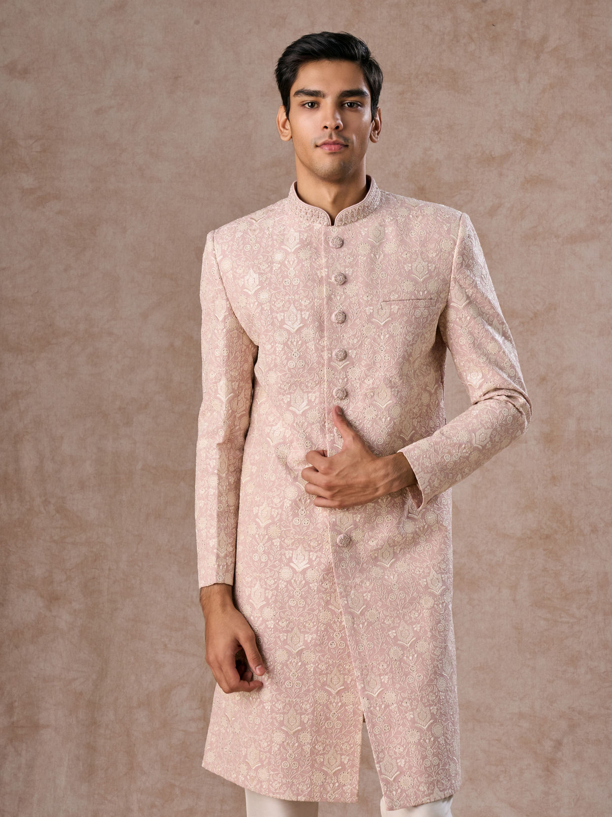 Manyavar Men Dusty Pink Splendour Sherwani