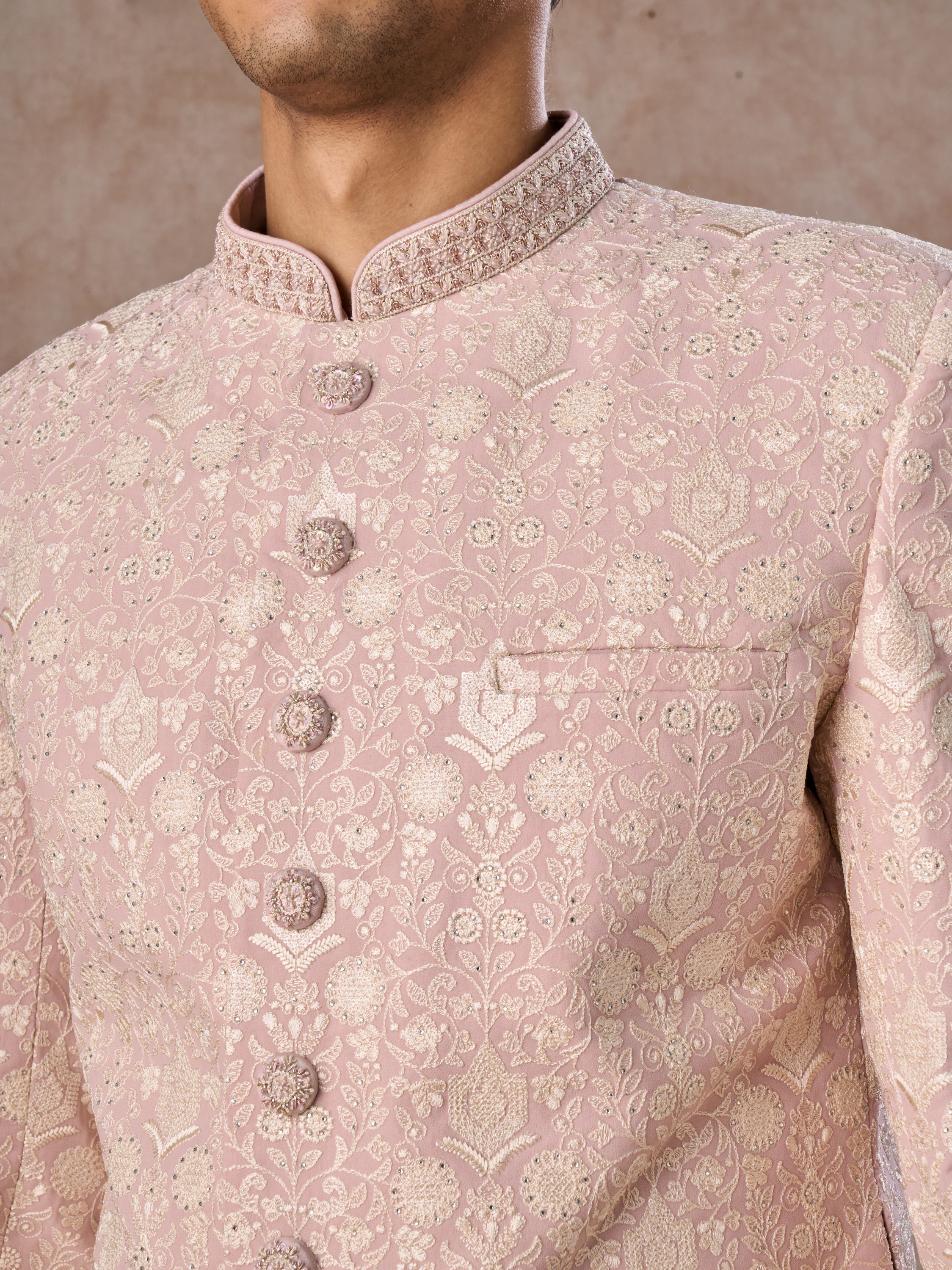 Manyavar Men Dusty Pink Splendour Sherwani