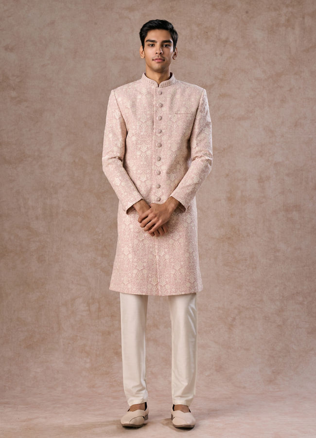 Manyavar Men Dusty Pink Splendour Sherwani