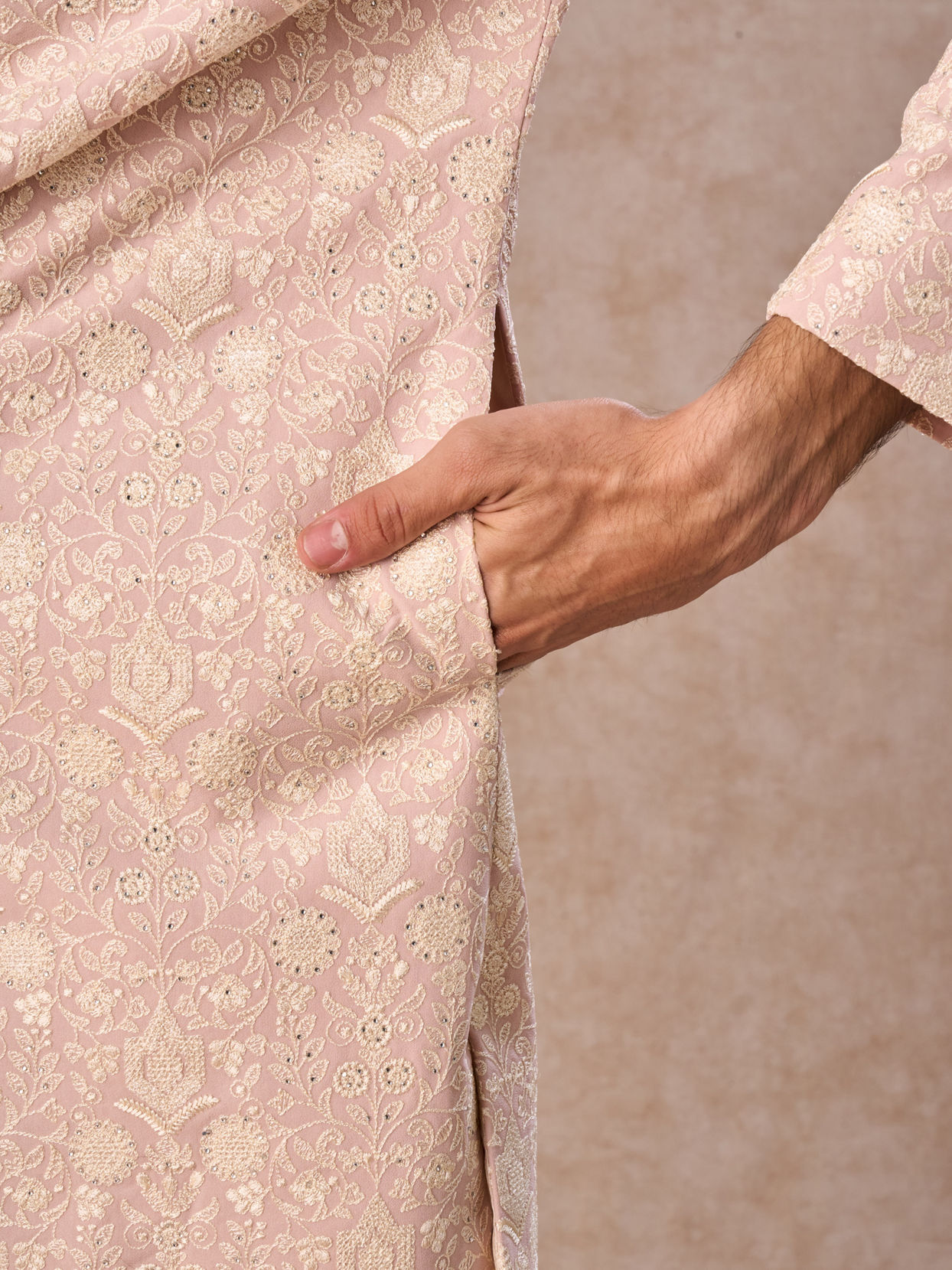 Manyavar Men Dusty Pink Splendour Sherwani