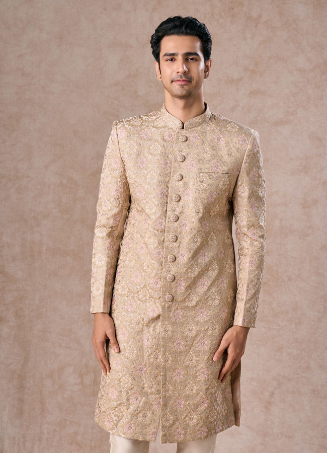 Manyavar Men Regal Fawn Sherwani Set