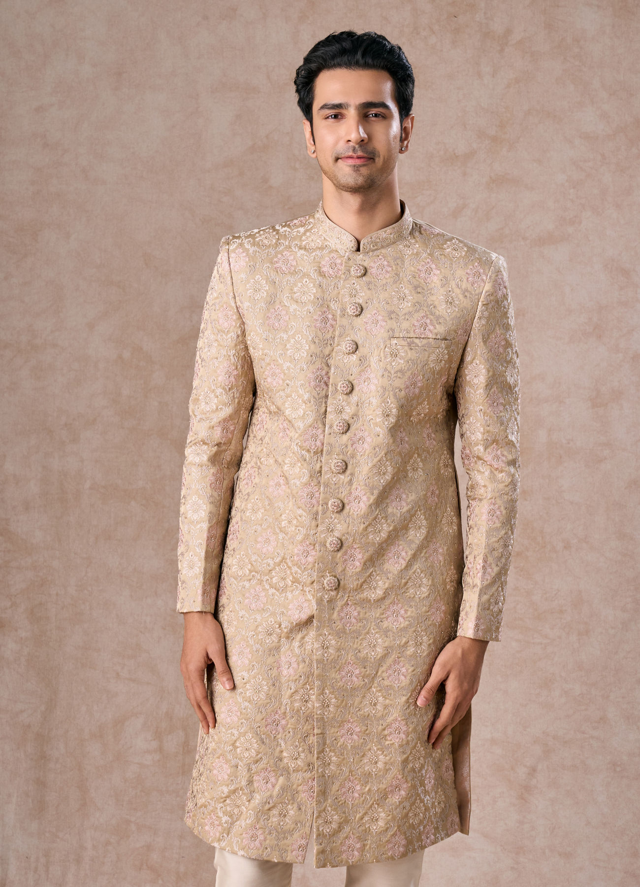 Manyavar Men Regal Fawn Sherwani Set