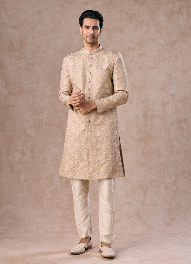 Manyavar Men Regal Fawn Sherwani Set
