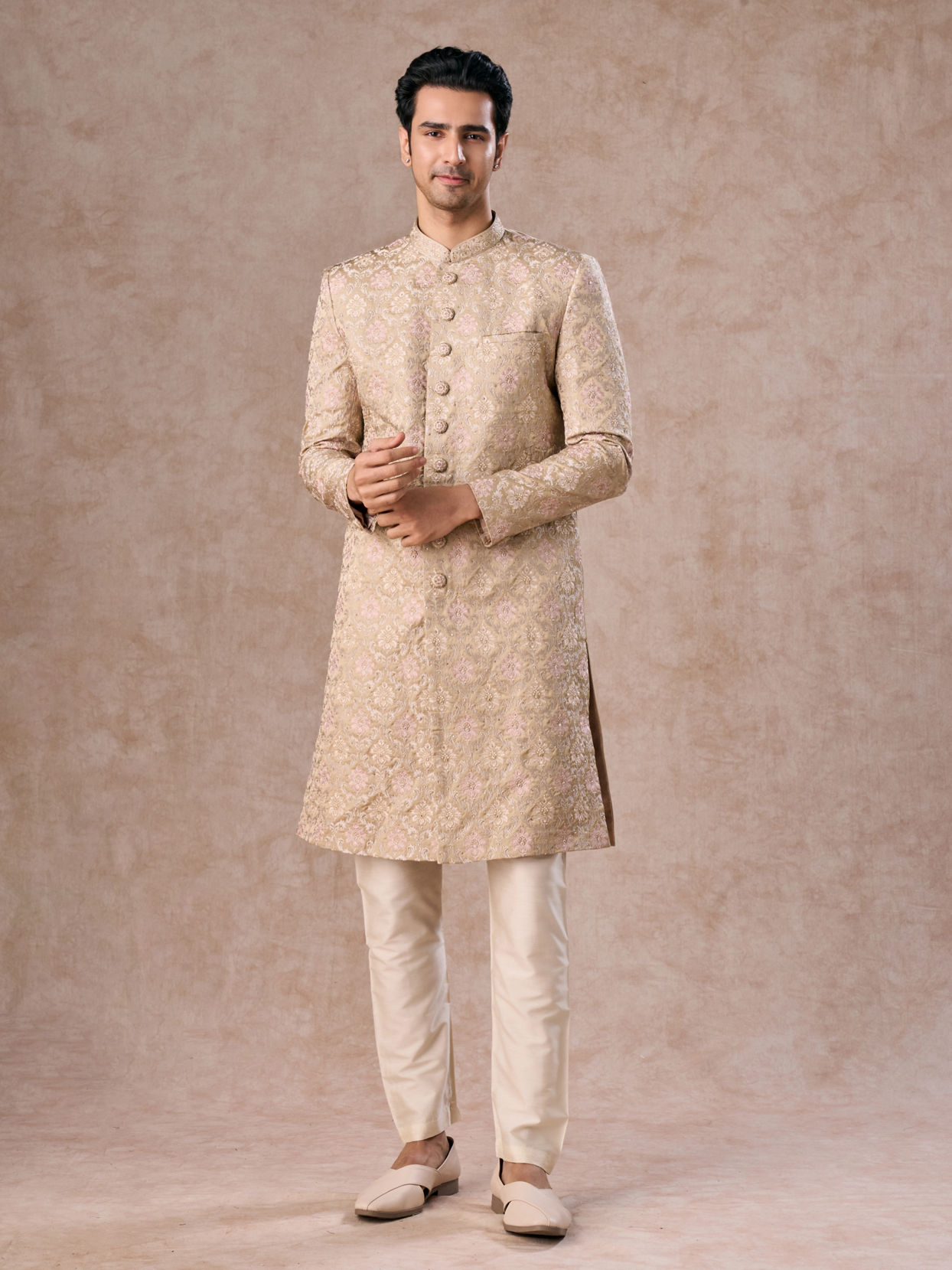 Manyavar Men Regal Fawn Sherwani Set