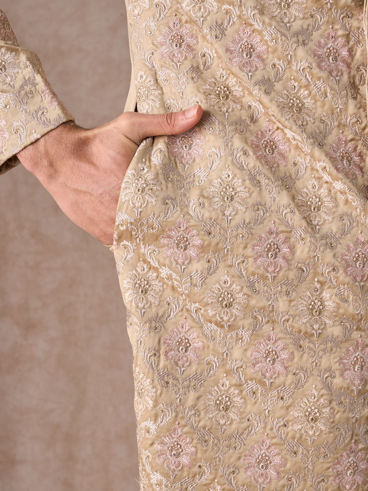 Manyavar Men Regal Fawn Sherwani Set