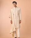 Manyavar Men Regal Beige Sherwani Ensemble