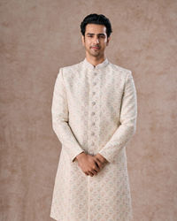 Manyavar Men Warm White Elegance Sherwani