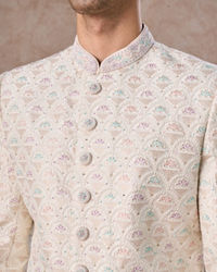 Manyavar Men Warm White Elegance Sherwani