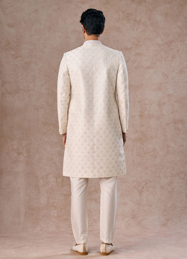 Manyavar Men Warm White Elegance Sherwani