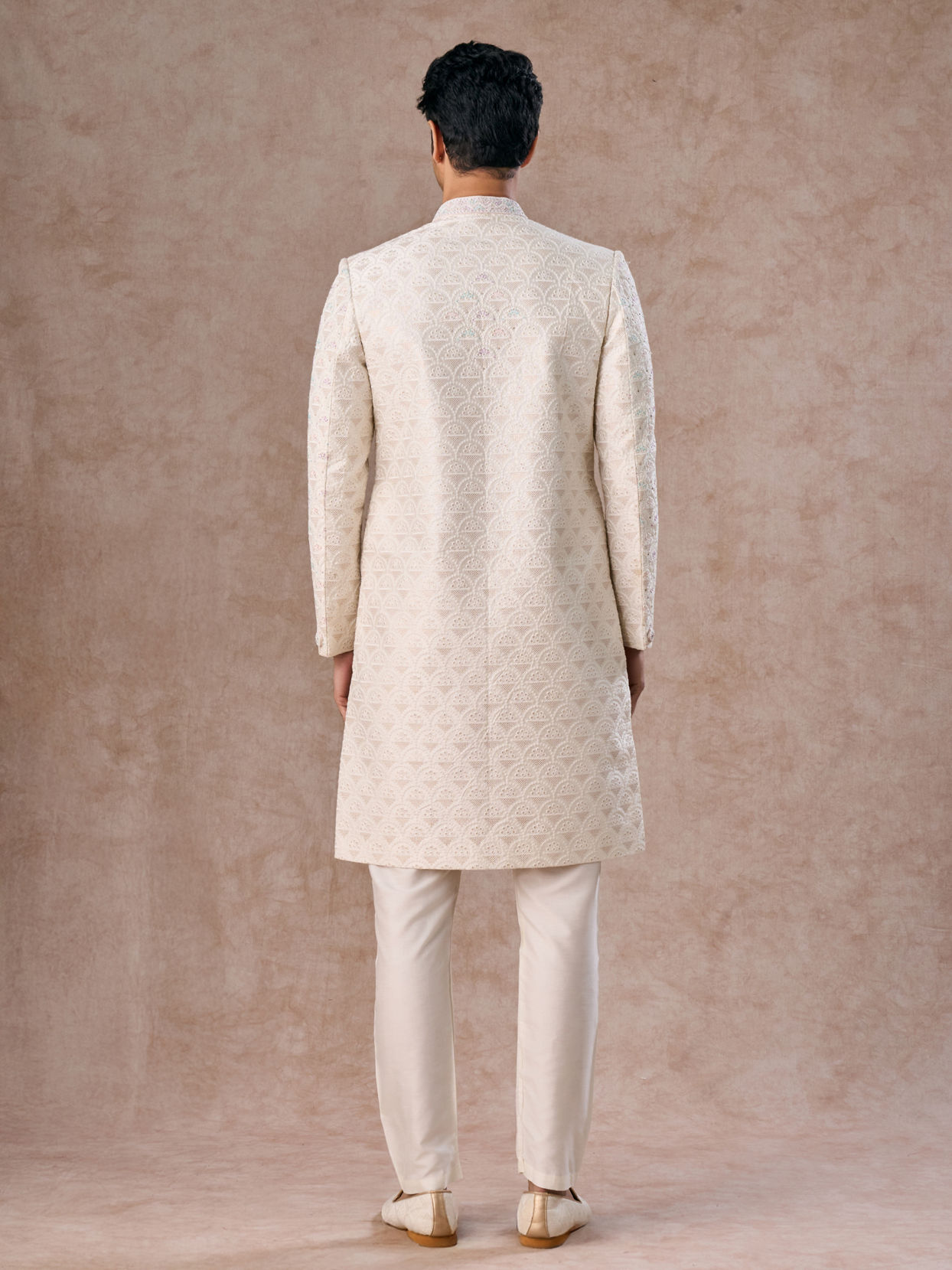 Manyavar Men Warm White Elegance Sherwani