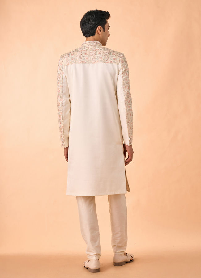 Manyavar Men Resplendent Cream Sherwani