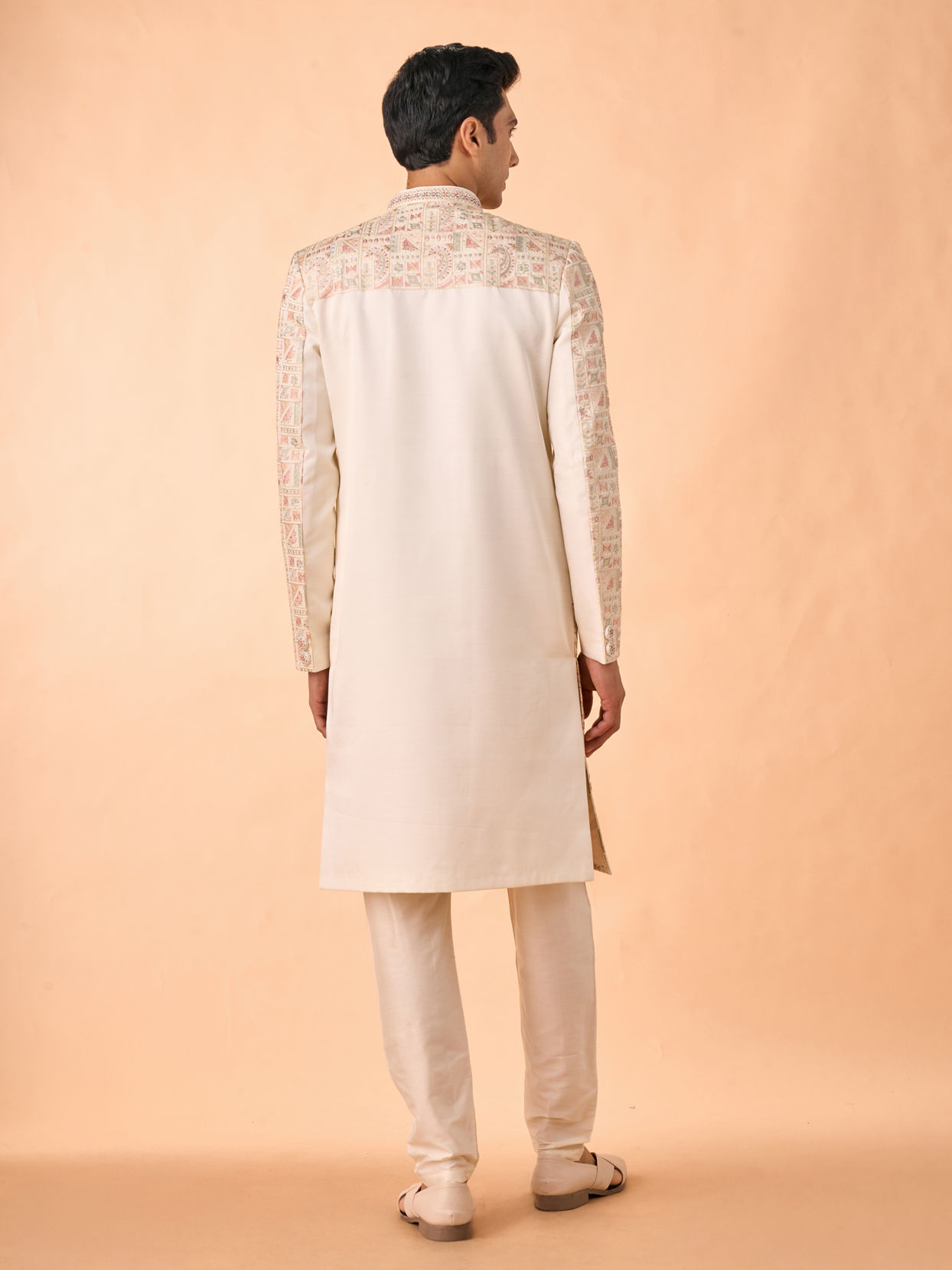 Manyavar Men Resplendent Cream Sherwani