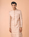 Peach Brocade Sherwani