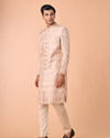 Manyavar Men Peach Brocade Sherwani