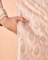 Manyavar Men Peach Brocade Sherwani