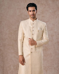 Manyavar Men Cream Elegance Sherwani