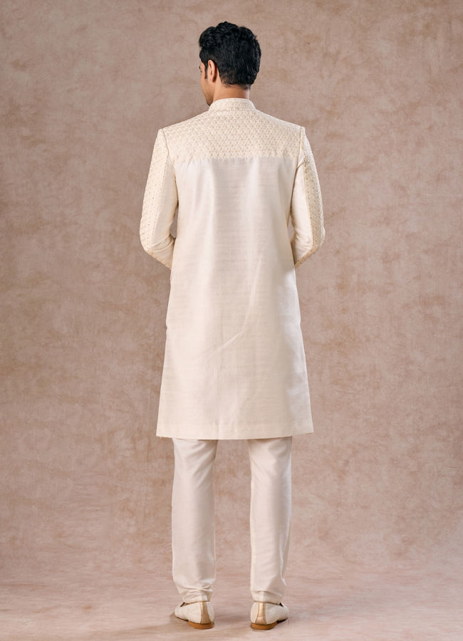 Manyavar Men Cream Elegance Sherwani