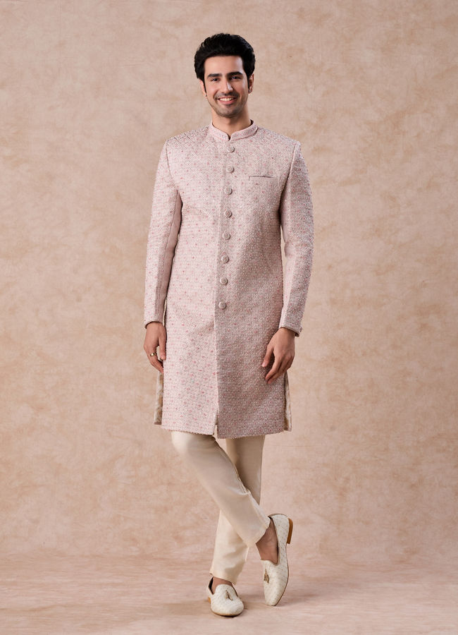 Manyavar Men Dusty Pink Elegance Sherwani