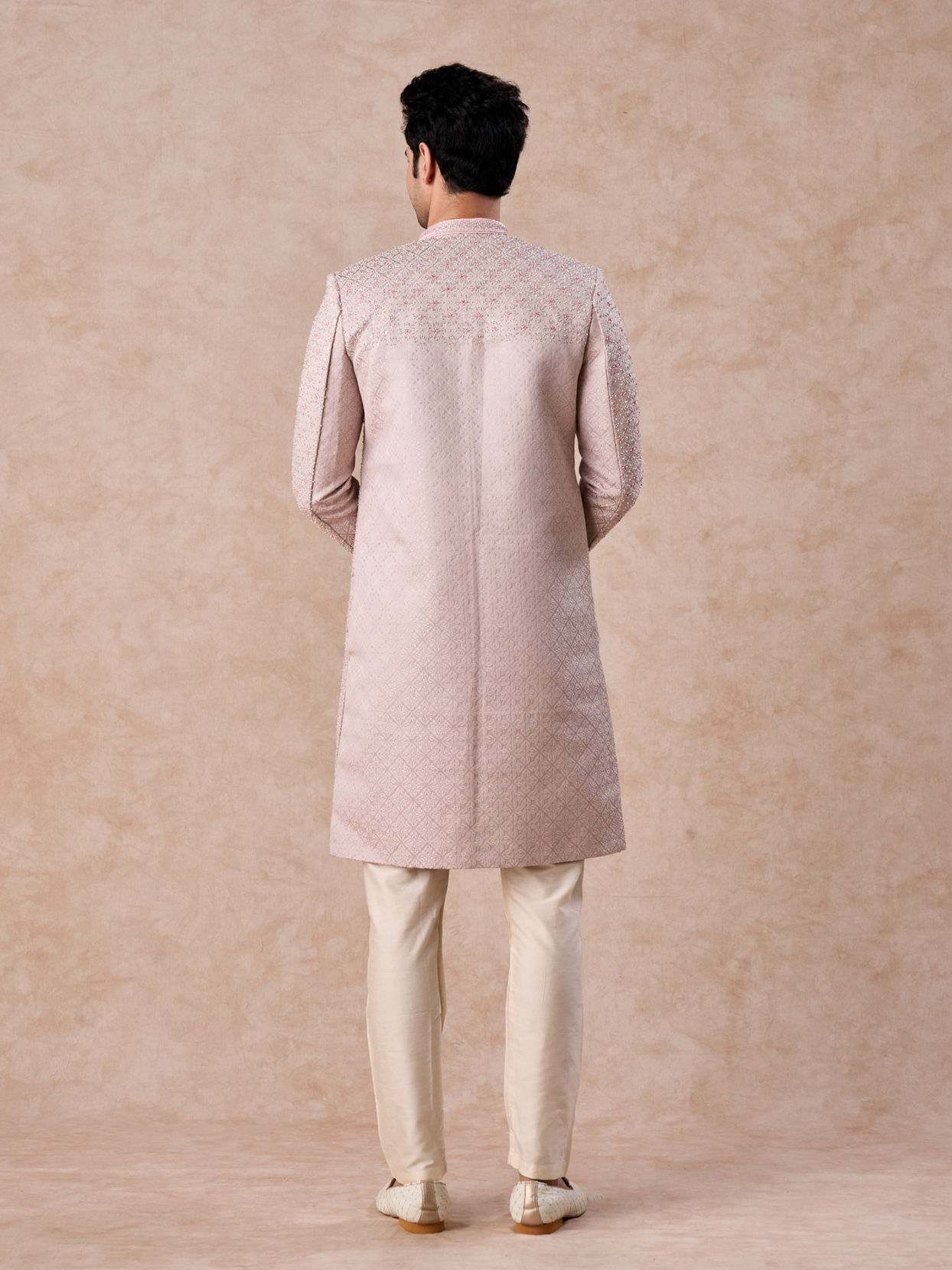 Manyavar Men Dusty Pink Elegance Sherwani