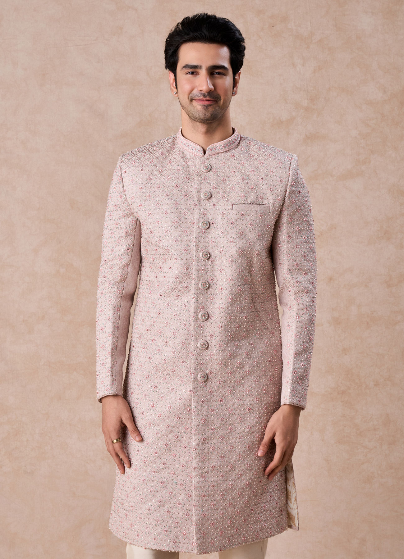 Manyavar Men Dusty Pink Elegance Sherwani