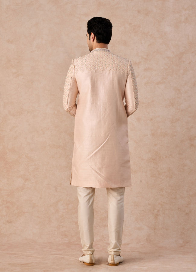 Manyavar Men Peach Elegance Sherwani