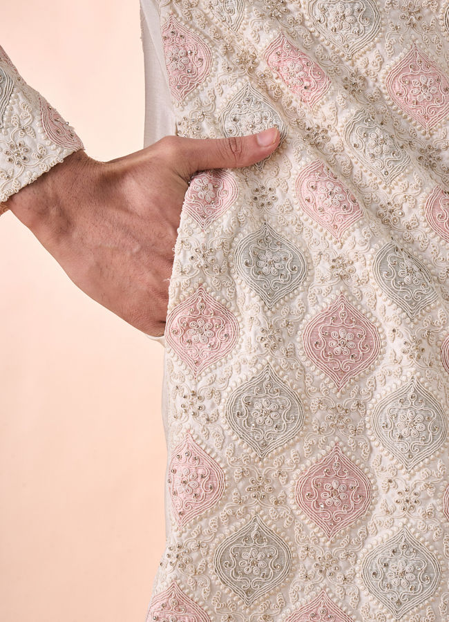 Manyavar Men Elegant Cream Sherwani