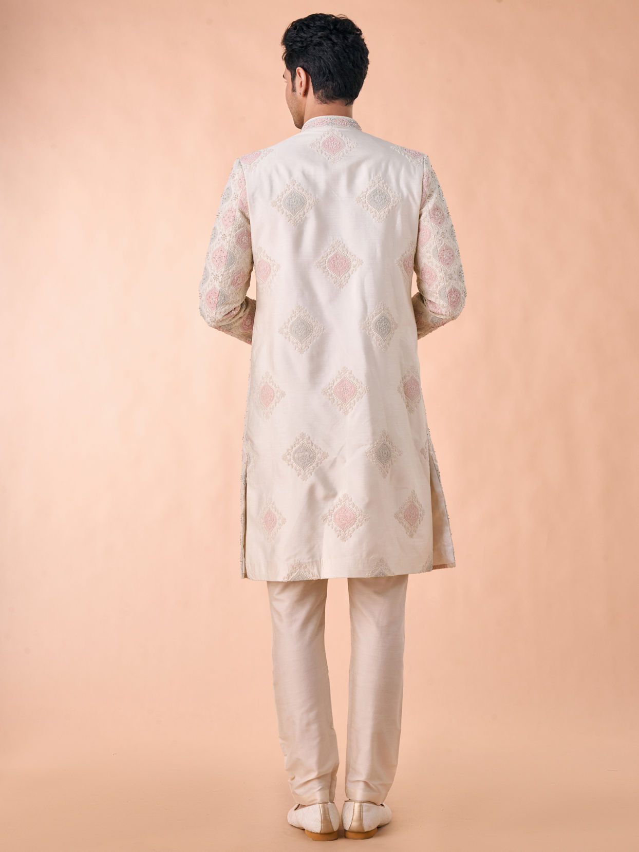 Manyavar Men Elegant Cream Sherwani
