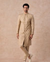 Manyavar Men Walnut Beige Grandeur Sherwani